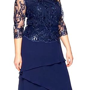 Navy blue long dress